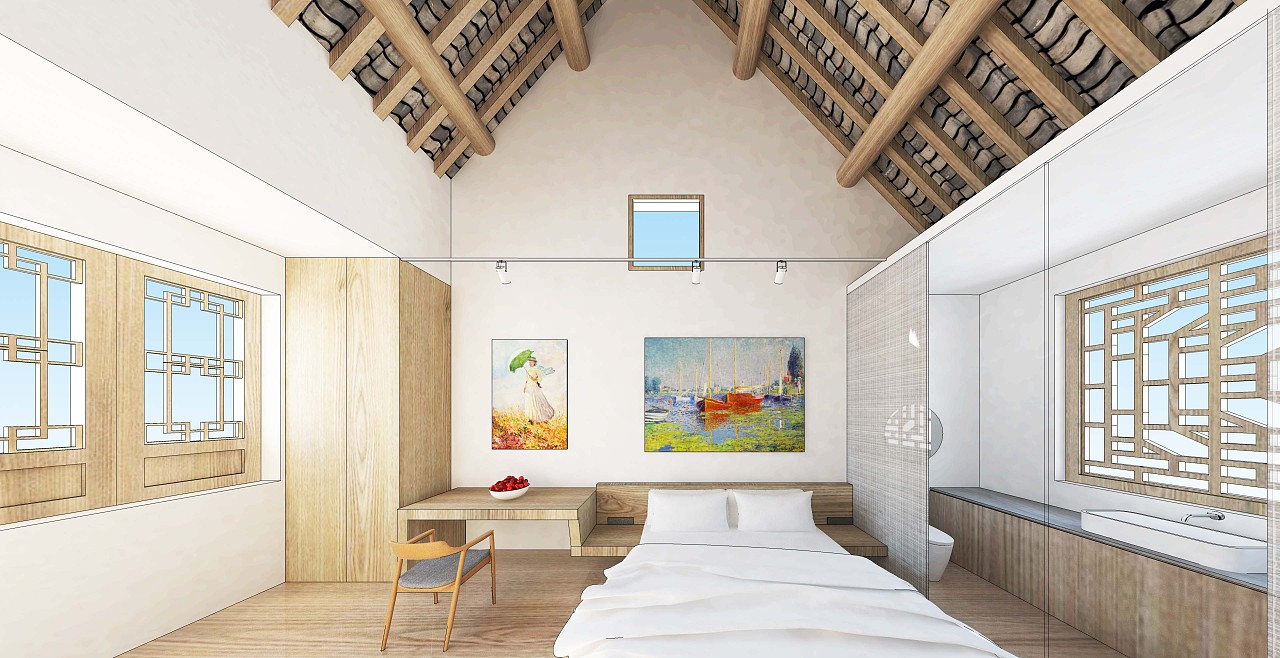 河南?？h古建筑民宿室內(nèi)設計